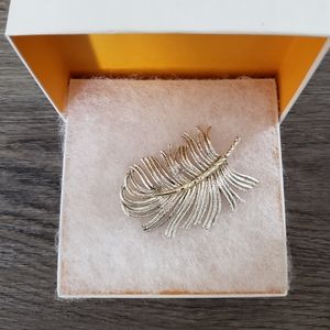 Monet Silver Feather Brooch
